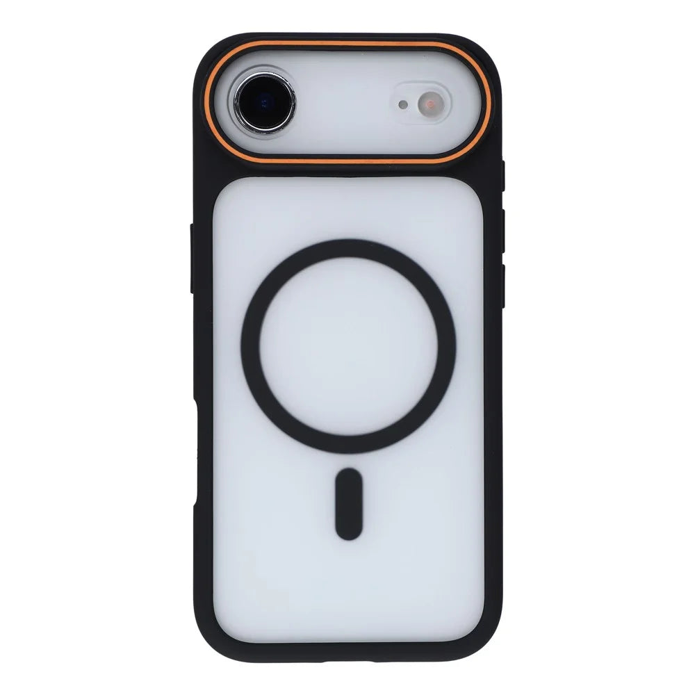 For iPhone Air Magnetic Case Large Viewing Window TPU + PC Shockproof Phone Cover - Black - 1