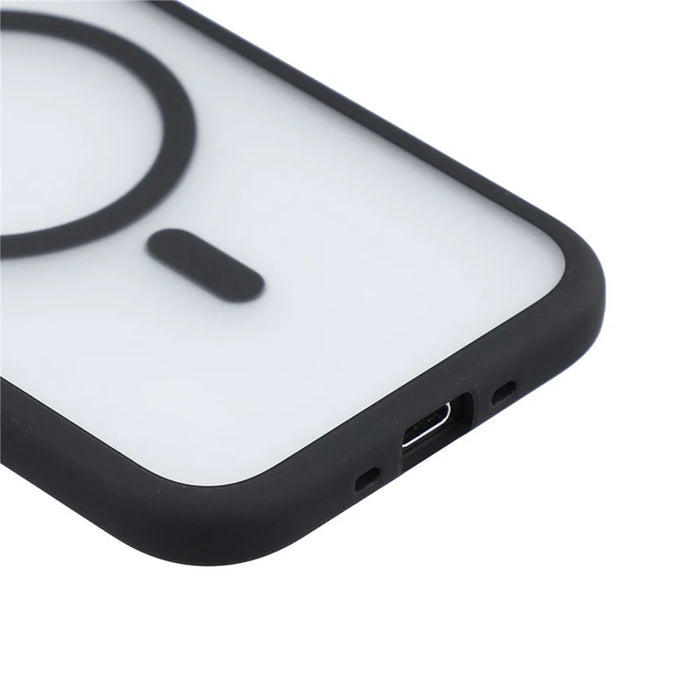 For iPhone Air Magnetic Case Large Viewing Window TPU + PC Shockproof Phone Cover - Black - 6