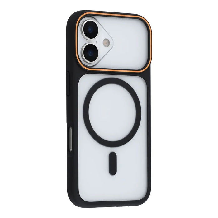 For iPhone 16 Plus Magnetic Case Large Viewing Window TPU + PC Shockproof Phone Cover - Black - 2