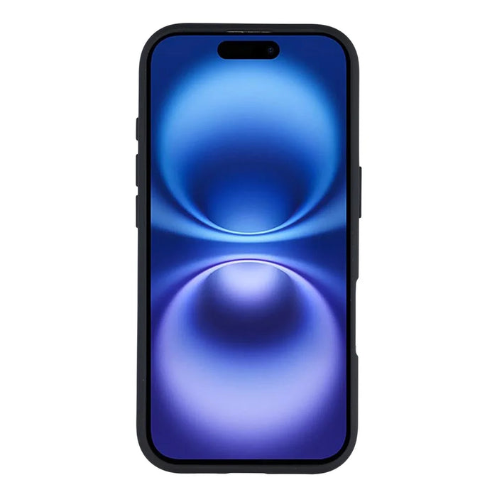 For iPhone 16 Plus Magnetic Case Large Viewing Window TPU + PC Shockproof Phone Cover - Black - 3