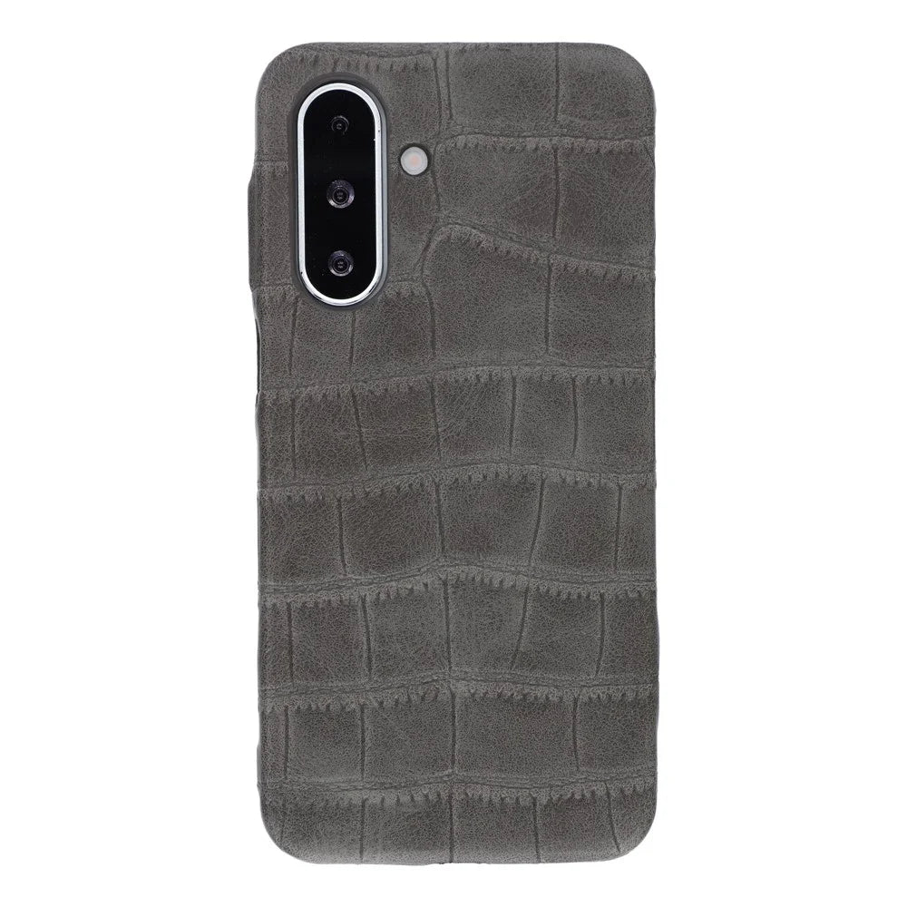 For Samsung Galaxy S26 Case Crocodile Pattern PU Leather Coated PC+TPU Protective Cover - Grey - 2