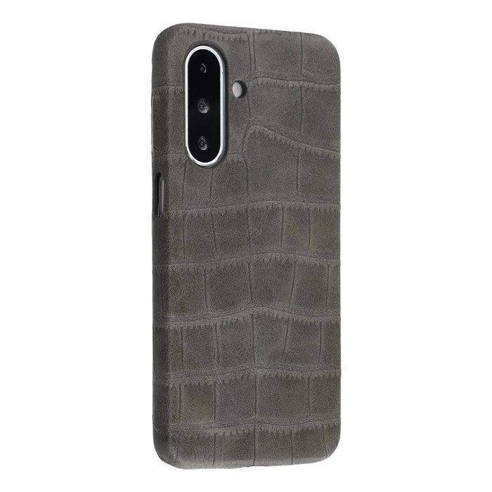 For Samsung Galaxy S25+ Case Crocodile Pattern PU Leather Coated PC+TPU Protective Cover - Grey - 1