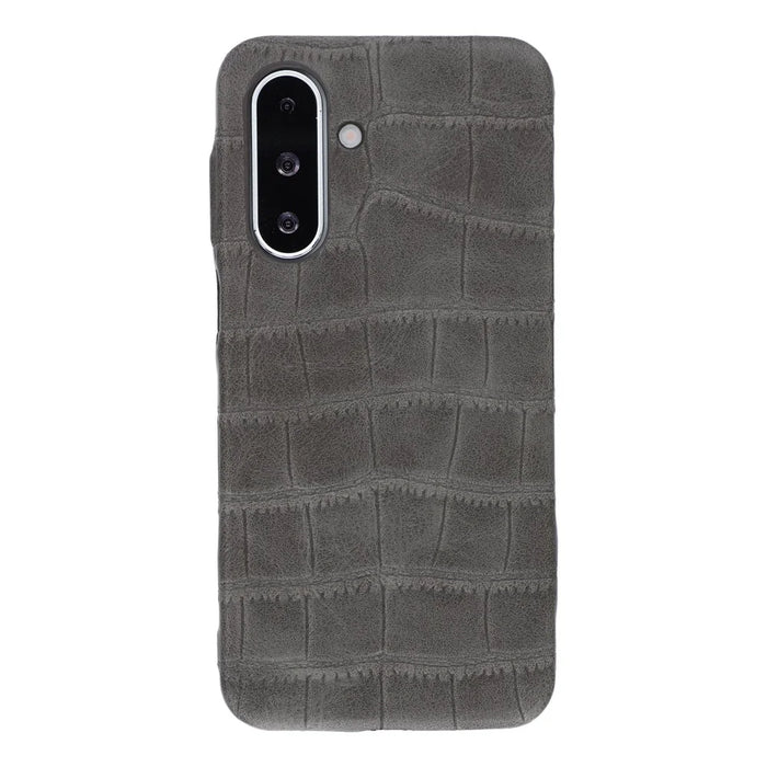 For Samsung Galaxy S25+ Case Crocodile Pattern PU Leather Coated PC+TPU Protective Cover - Grey - 2