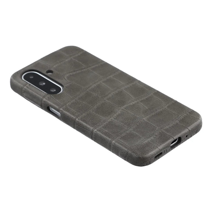 For Samsung Galaxy S25+ Case Crocodile Pattern PU Leather Coated PC+TPU Protective Cover - Grey - 5