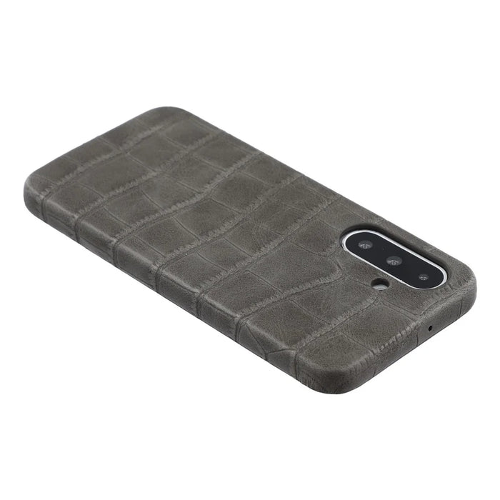 For Samsung Galaxy S25+ Case Crocodile Pattern PU Leather Coated PC+TPU Protective Cover - Grey - 6