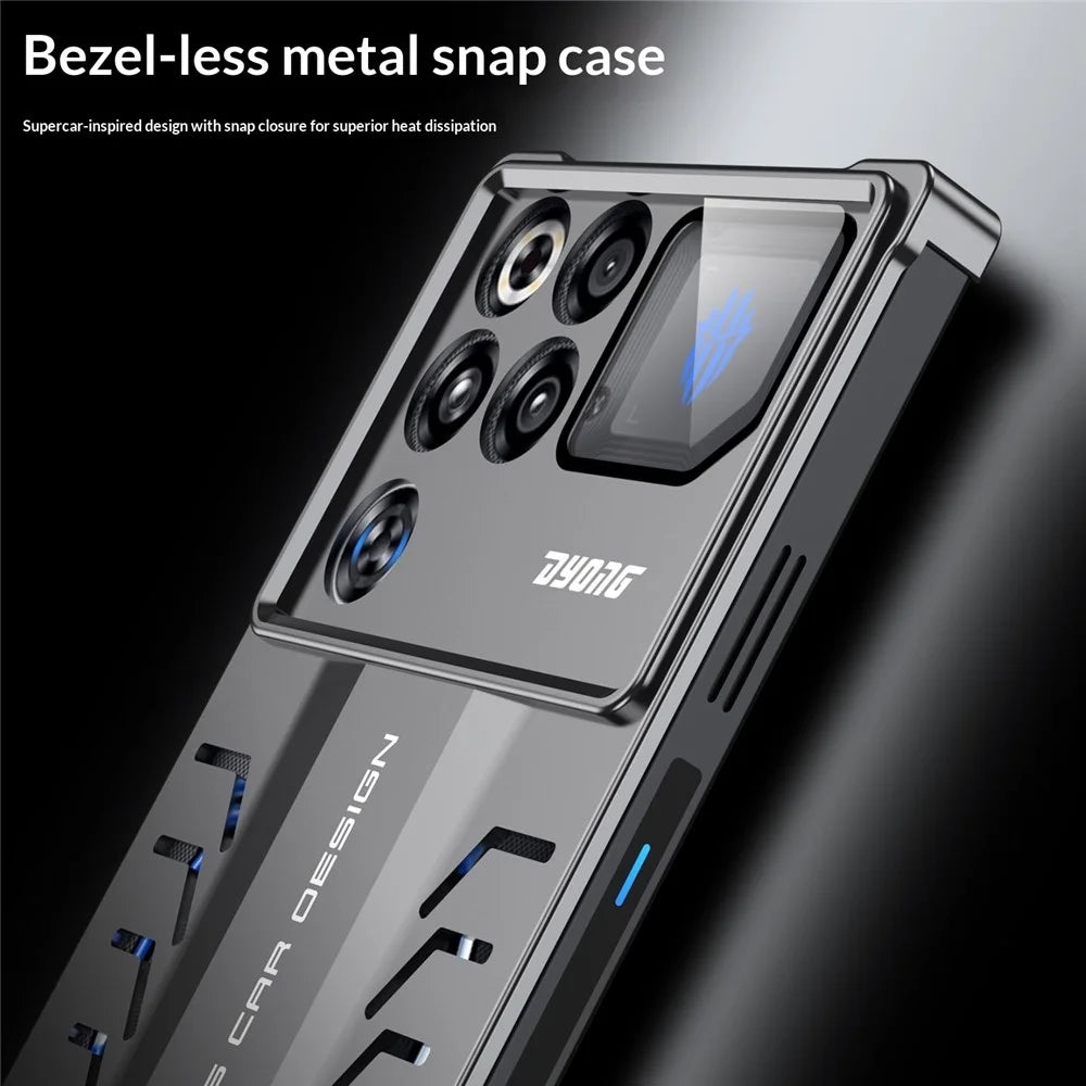 DYONG For ZTE nubia RedMagic 11 Pro 5G Metal Case Snap-Open Design Heat Dissipation Shockproof Phone Cover - Titanium Silver - 5
