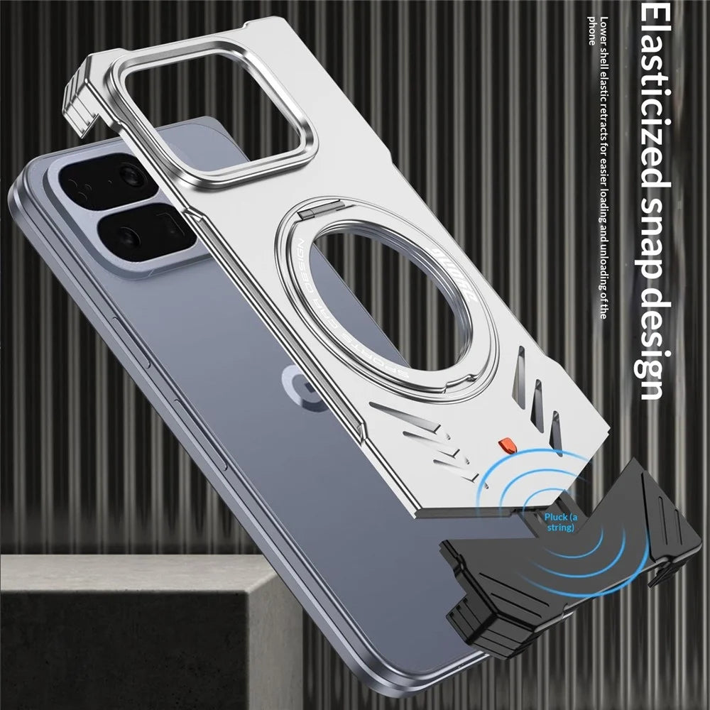 DYONG For Google Pixel 10 Pro Fold Metal Case Frameless Hollow Heat Dissipation Phone Cover with Kickstand - Tarnish - 4