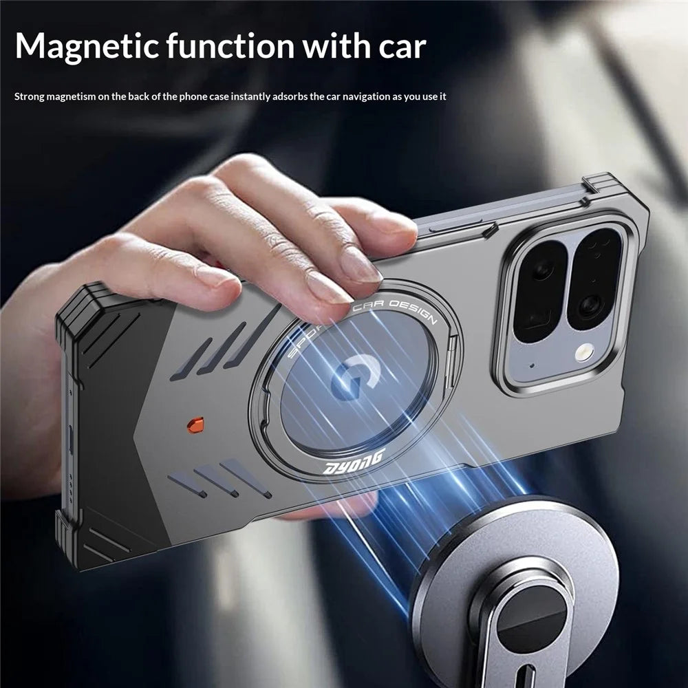 DYONG For Google Pixel 10 Pro Fold Metal Case Frameless Hollow Heat Dissipation Phone Cover with Kickstand - Tarnish - 6