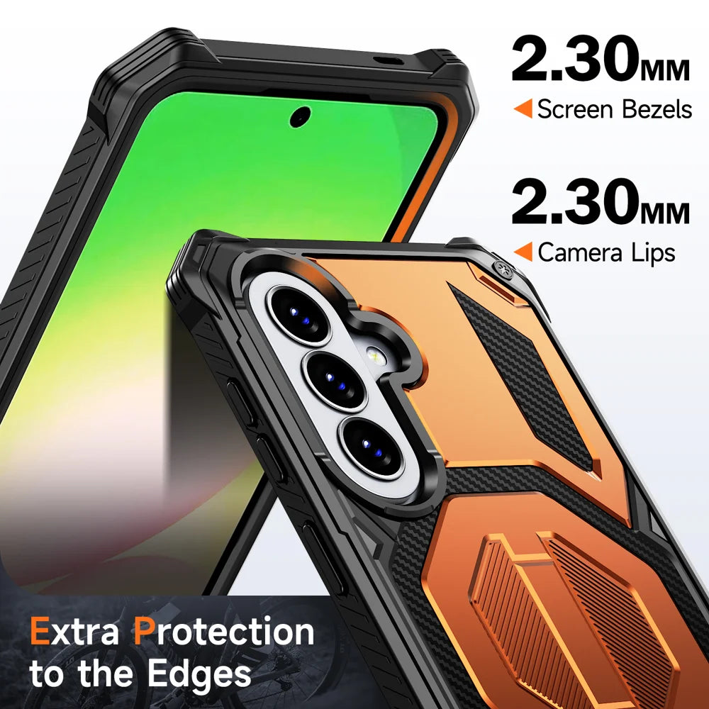 For Samsung Galaxy A27 5G / Galaxy A36 5G / Galaxy A56 5G / Galaxy A37 5G Magnetic Case TPU + PC Kickstand Phone Cover Drop Protection - Orange - 5