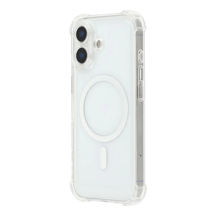 For iPhone 17 Magnetic Case Electroplated Buttons PC TPU Shockproof Clear Cover - Transparent - 2