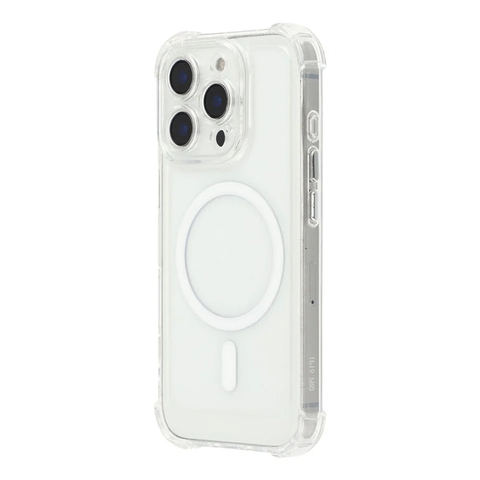 For iPhone 16 Pro Max Magnetic Case Electroplated Buttons PC TPU Shockproof Clear Cover - Transparent - 2