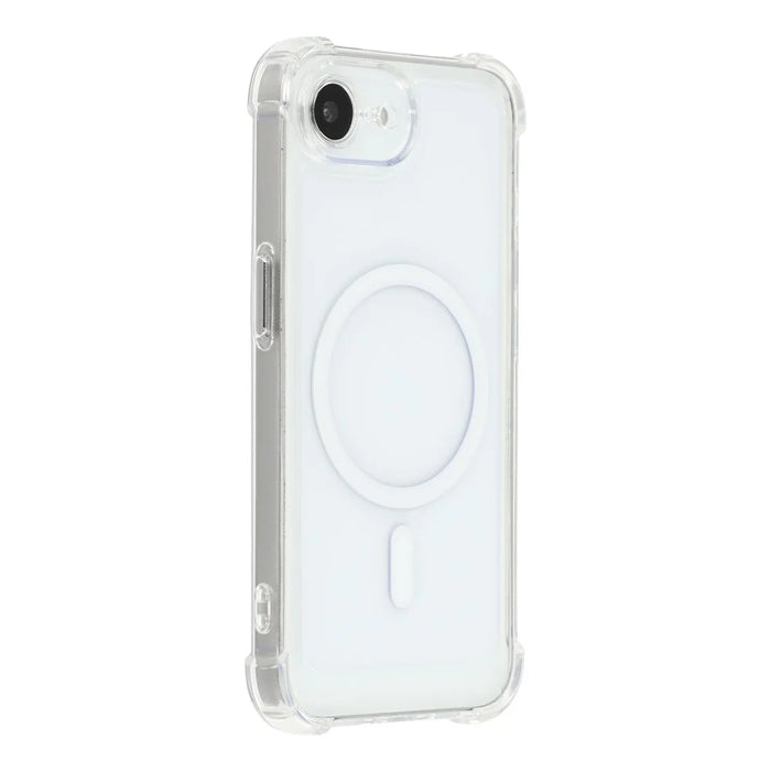 Magnetic Case For iPhone 17e  /  16e Electroplated Buttons PC TPU Shockproof Clear Cover - Transparent - 1