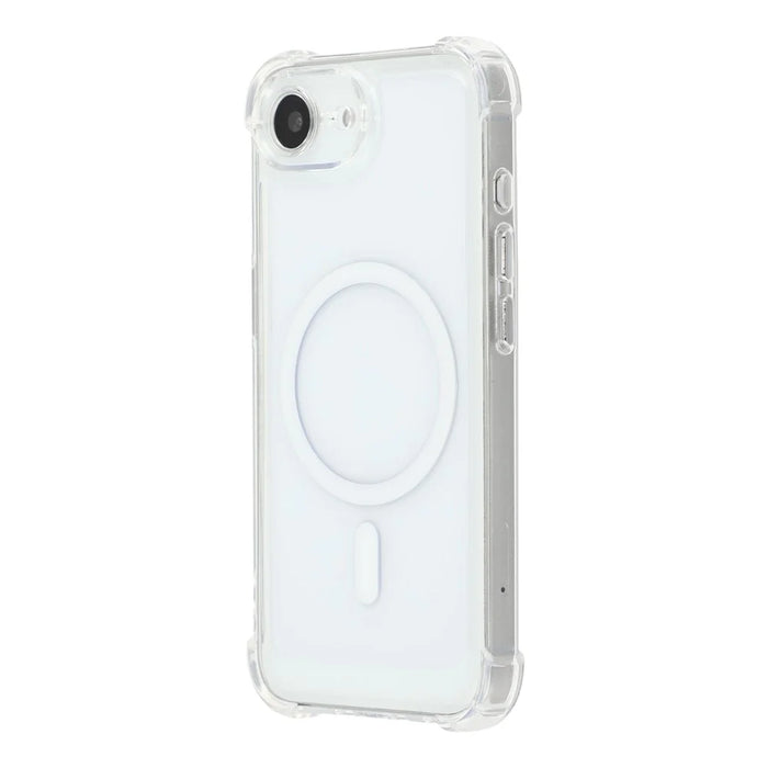 Magnetic Case For iPhone 17e  /  16e Electroplated Buttons PC TPU Shockproof Clear Cover - Transparent - 2