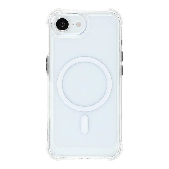 Magnetic Case For iPhone 17e  /  16e Electroplated Buttons PC TPU Shockproof Clear Cover - Transparent - 3
