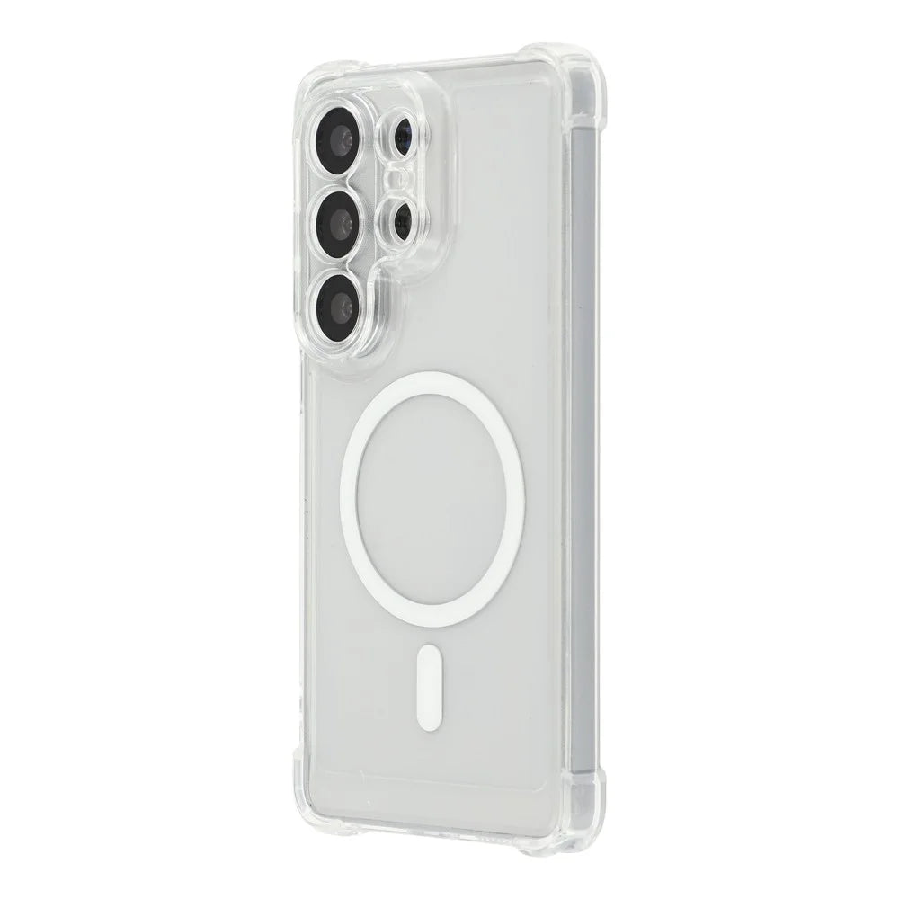 For Samsung Galaxy S25 Ultra Magnetic Case Electroplated Buttons PC TPU Shockproof Clear Cover - Transparent - 2