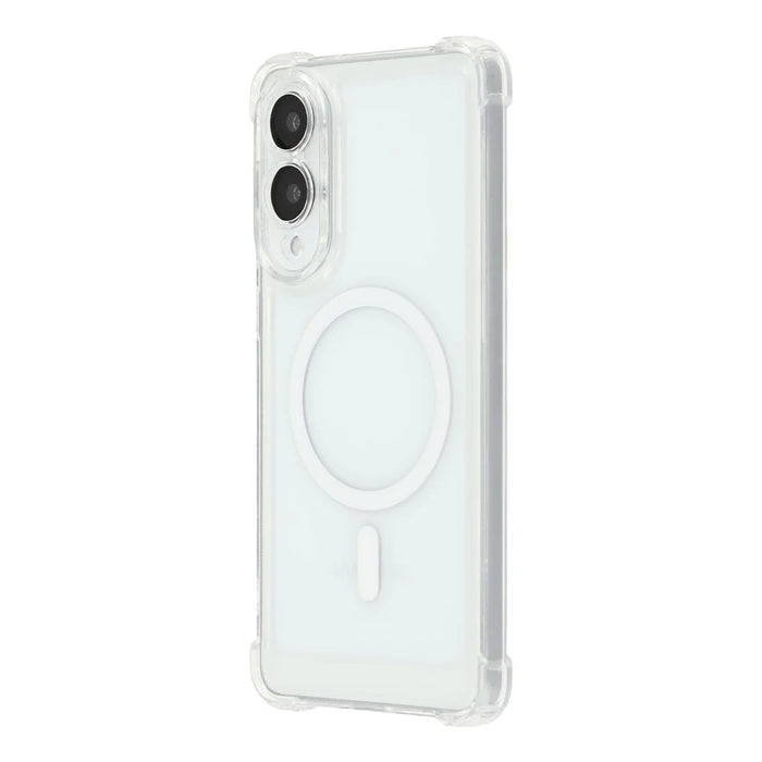 For Samsung Galaxy S25 Edge Magnetic Case Electroplated Buttons PC TPU Shockproof Clear Cover - Transparent - 2