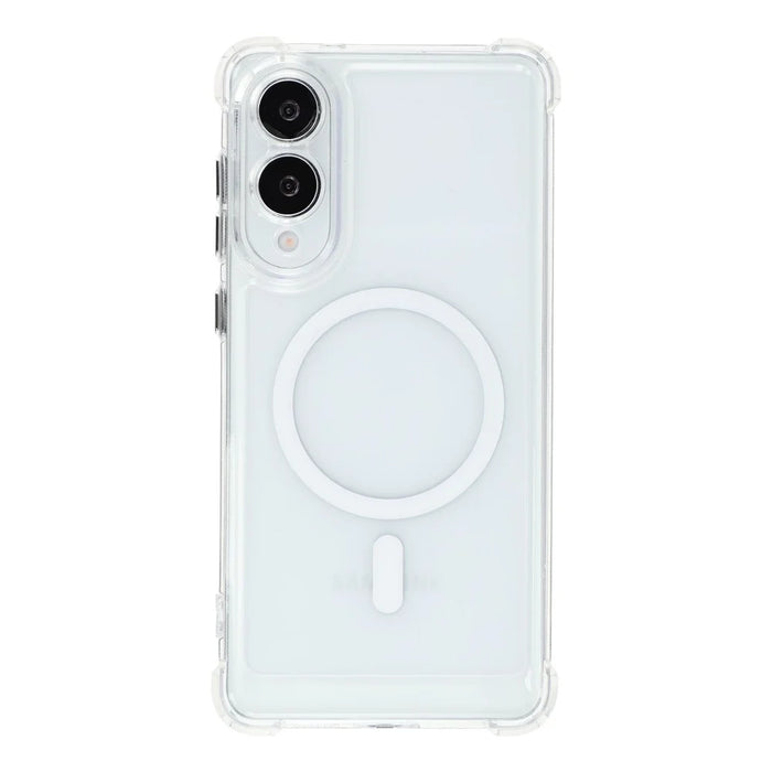 For Samsung Galaxy S25 Edge Magnetic Case Electroplated Buttons PC TPU Shockproof Clear Cover - Transparent - 3