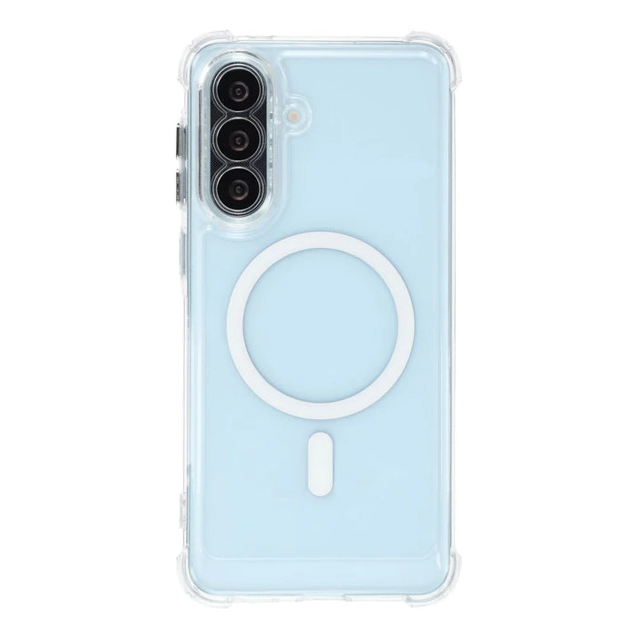 For Samsung Galaxy A37 5G Magnetic Case Electroplated Buttons PC TPU Shockproof Clear Cover - Transparent - 3
