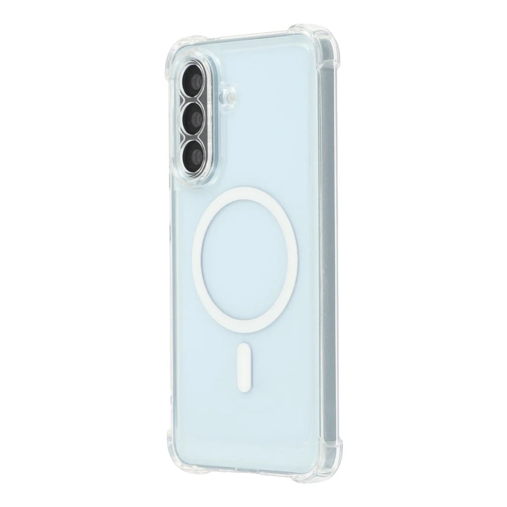 Magnetic Case For Samsung Galaxy A16 5G  /  4G Electroplated Buttons PC TPU Shockproof Clear Cover - Transparent - 2