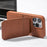 For iPhone 16 Pro Case Multi-Card Slots Kickstand Leather + PC + TPU Shockproof Phone Cover - Brown - 5