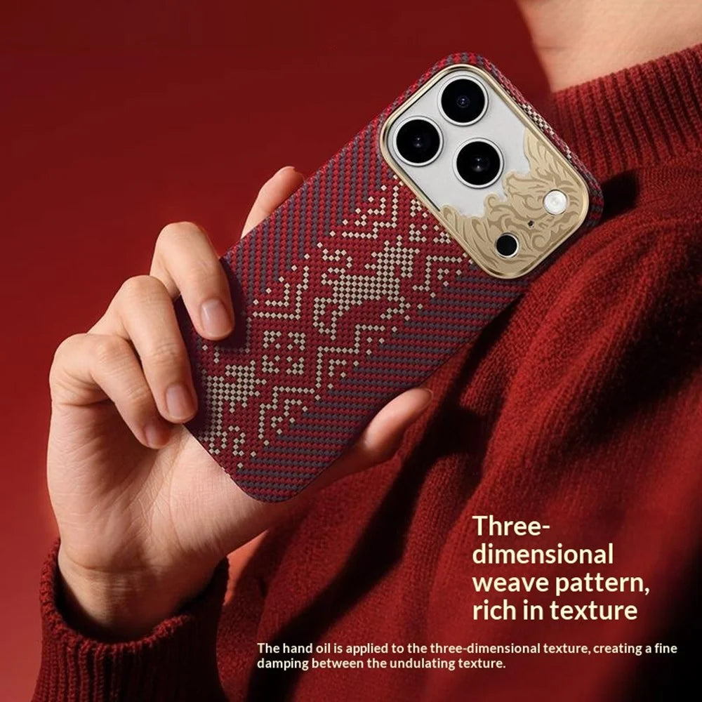 BENKS For iPhone 17 Pro Max Magnetic Case Aramid Fiber Floating Jacquard Protective Phone Cover - 5