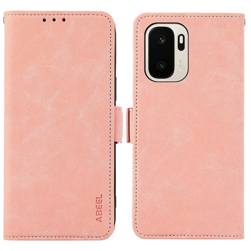 ABEEL For OnePlus Ace 6 Ultra 5G Case PU Leather Folio Stand View RFID Blocking Phone Cover - Pink - 1