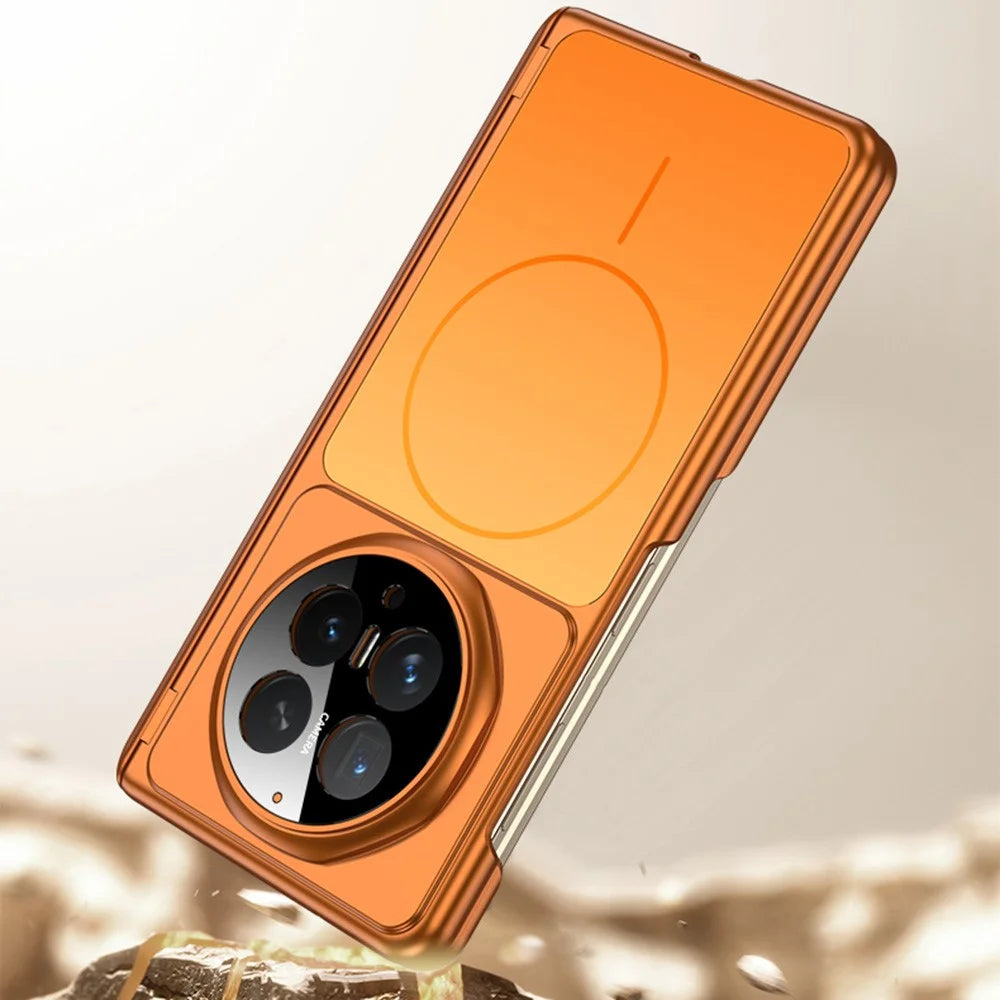GKK for Honor Magic V6 5G Magnetic Case Hard PC Ultra Thin Protective Cover with Screen Protector - Orange - 4