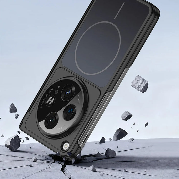 GKK for Oppo Find N3 5G Magnetic Case Hard PC Ultra Thin Protective Cover with Screen Protector - Silver - 5