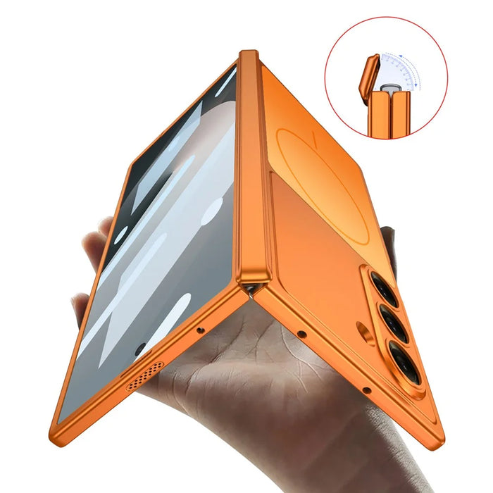 GKK For Samsung Galaxy Z Fold6 5G Magnetic Case Matte PC Phone Cover with Clear Screen Protector - Black - 3