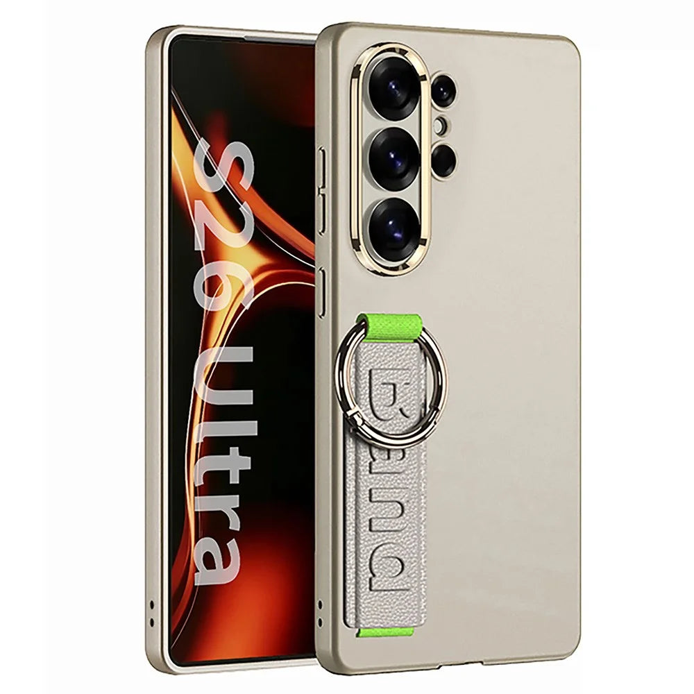 GKK For Samsung Galaxy S26 Ultra Case with Silicone Hand Band Hard PC Phone Back Cover - Titanium Grey - 1