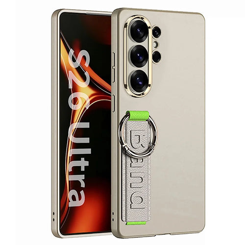 GKK For Samsung Galaxy S26 Ultra Case with Silicone Hand Band Hard PC Phone Back Cover - Titanium Grey - 1