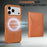 For iPhone 17 Pro Case Magnetic PU Leather Coated PC + TPU Phone Back Cover - Yellow - 3