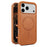 For iPhone 17 Pro Max Case Magnetic PU Leather Coated PC + TPU Phone Back Cover - Yellow - 1