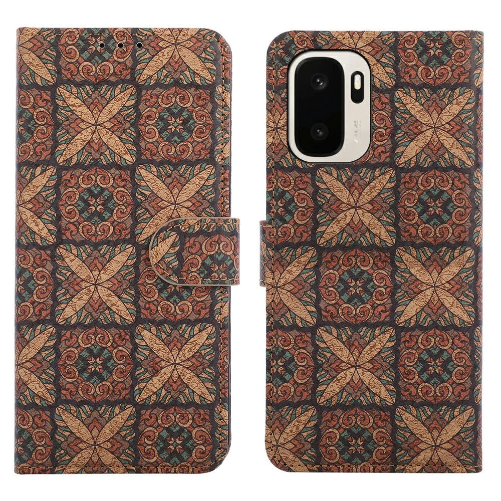 For OnePlus Ace 6 Ultra 5G Leather Wallet Case Bohemian-style TPU PU Phone Cover with Stand - Hearts - 1