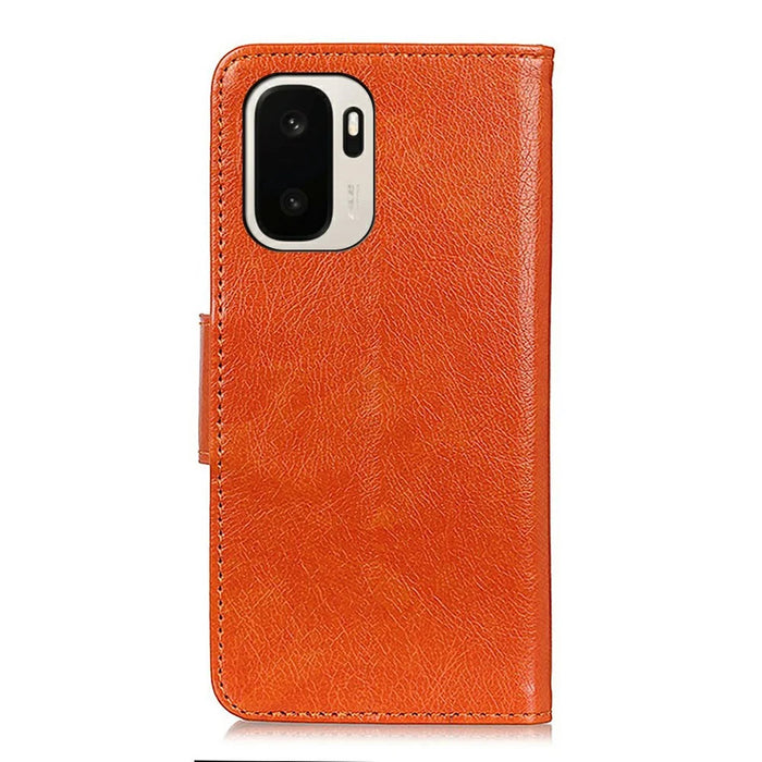 For OnePlus Ace 6 Ultra 5G Case Nappa Texture Split Leather Wallet Phone Cover - Orange - 7