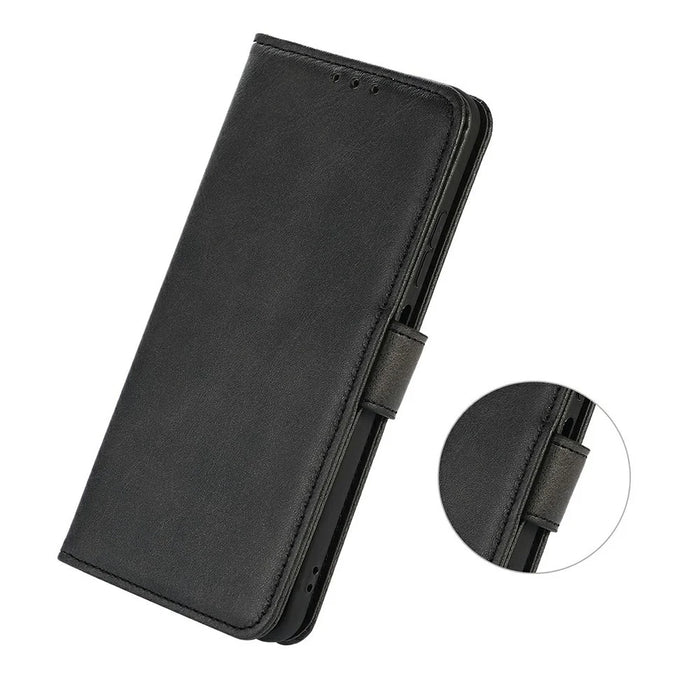 For OnePlus Ace 6 Ultra 5G Case Cowhide Texture Leather Wallet Phone Cover with Stand - Black - 4