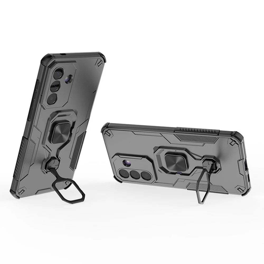 For Samsung Galaxy A27 5G Case Rotatable Ring Kickstand PC + TPU Shockproof Phone Cover - Black - 2