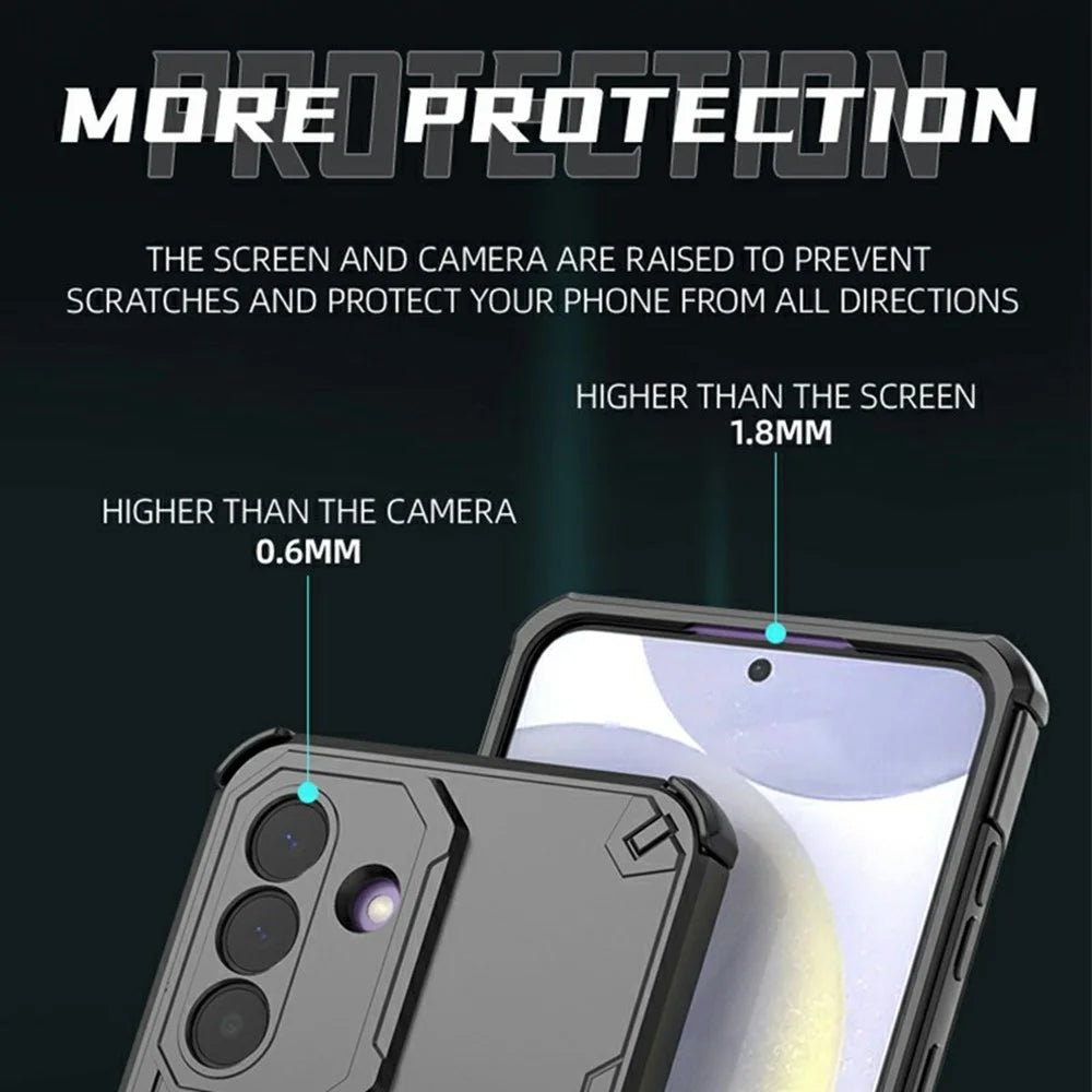 For Samsung Galaxy A27 5G Case Rotatable Ring Kickstand PC + TPU Shockproof Phone Cover - Black - 7