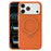 For iPhone 17 Pro Max Case Magnetic Rotating Kickstand Tech Fabric TPU Protective Cover - Orange - 1