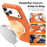 For iPhone 17 Pro Max Case Magnetic Rotating Kickstand Tech Fabric TPU Protective Cover - Orange - 4