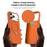 For iPhone 17 Pro Max Case Magnetic Rotating Kickstand Tech Fabric TPU Protective Cover - Orange - 5