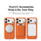 For iPhone 17 Pro Max Case Magnetic Rotating Kickstand Tech Fabric TPU Protective Cover - Orange - 7