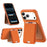 For iPhone 17 Pro Max Magnetic Case Tech Fabric + TPU Card Holder Kickstand Phone Cover - Orange - 2