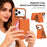 For iPhone 17 Pro Max Magnetic Case Tech Fabric + TPU Card Holder Kickstand Phone Cover - Orange - 3