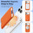 For iPhone 17 Pro Max Magnetic Case Tech Fabric + TPU Card Holder Kickstand Phone Cover - Orange - 6