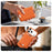 For iPhone 17 Pro Max Magnetic Case Tech Fabric + TPU Card Holder Kickstand Phone Cover - Orange - 7