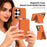 For Samsung Galaxy S26 Ultra Magnetic Case Tech Fabric + TPU Card Holder Kickstand Phone Cover - Orange - 3