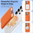 For Samsung Galaxy S26 Ultra Magnetic Case Tech Fabric + TPU Card Holder Kickstand Phone Cover - Orange - 6