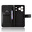 For Blackview Wave 7C Leather Wallet Case with Strap Diamond Texture Phone Cover - Black - 5