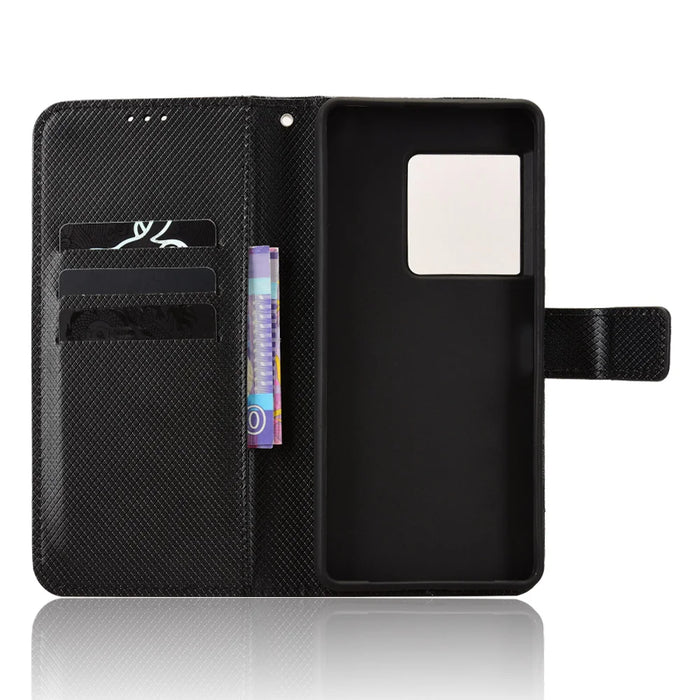 For Sony Xperia 1 VIII Leather Wallet Case with Strap Diamond Texture Phone Cover - Black - 5